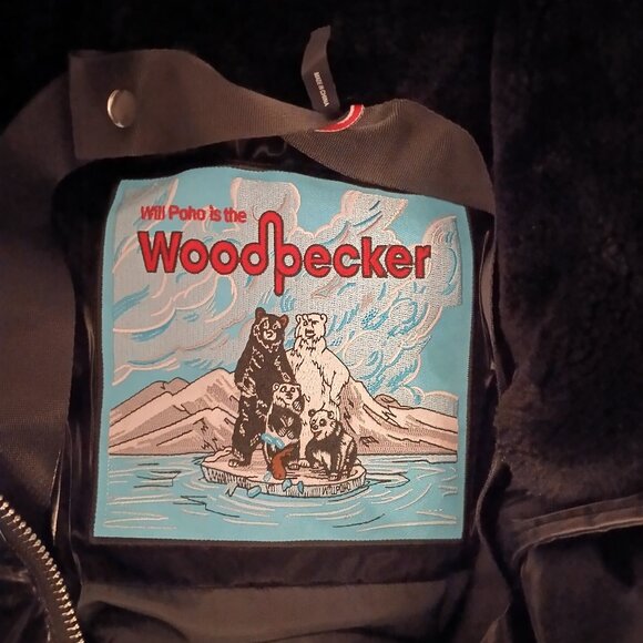 Woodpecker Woody Bomber Jacket- All Wet Black - Picture 6 of 8
